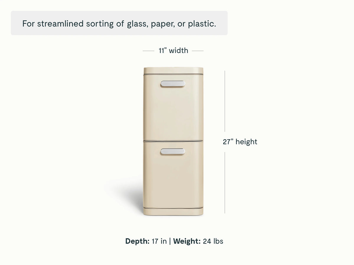 45L 2-Drawer Recycling Bin